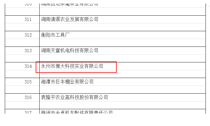 9.10永州市雅大科技實業(yè)有限公司再次獲得國家級高新技術企業(yè)稱號